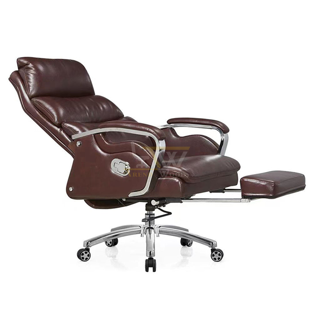 Trendwood's premium leather swivel chair with high back design for executive comfort in Lahore's corporate spaces.