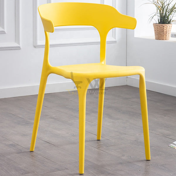 Vibrant yellow modern cafe chair by TrendWood - a pop of color for stylish dining environments.