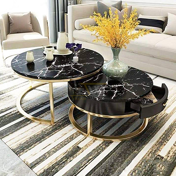 This elegant black marble console table by Trendwood is a masterpiece of design and craftsmanship, perfect for adding a touch of luxury to any modern living space