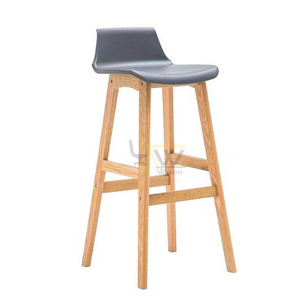  A Modern Wooden Bar Stool showcasing an Elegant Contemporary Design perfect for any bar setting.