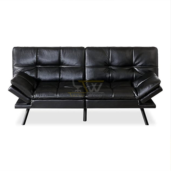 Trendwood luxury black leather sofa